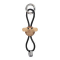 Ape nøkkelring 3 cm sølv/svart/teak/limba