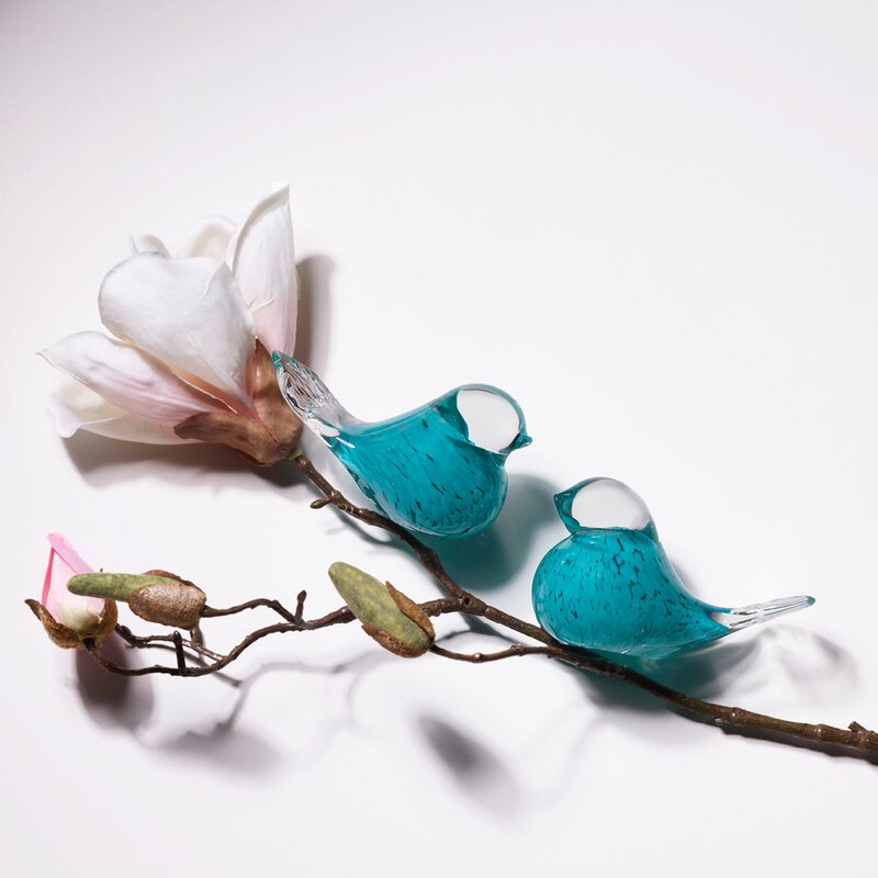 Lucky Bird glassfugl 10 cm turkis