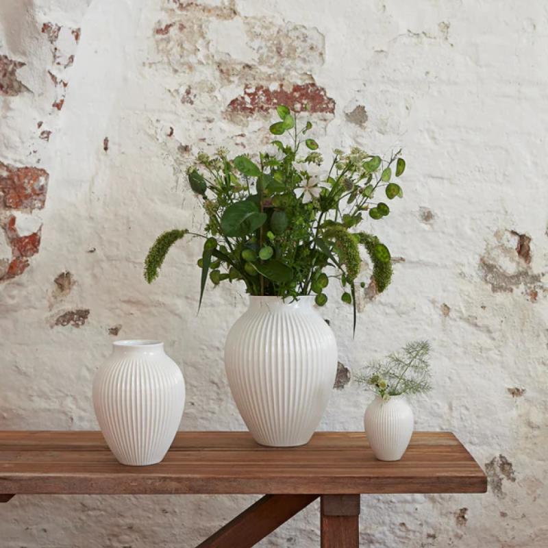 Ripple vase 20 cm hvit