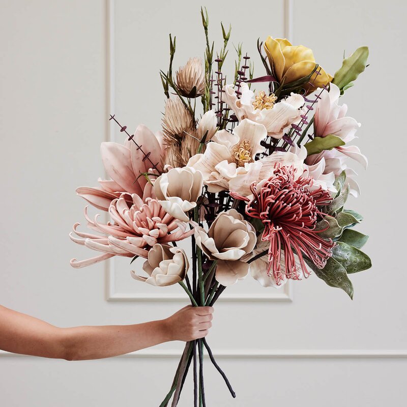 Happia dekorasjonsblomst 64 cm grønn