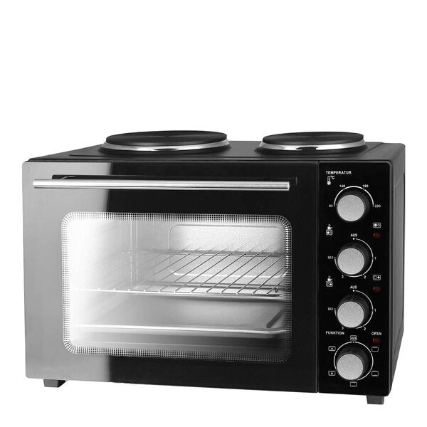 Ovn med to kokeplater 3200W 32L svart