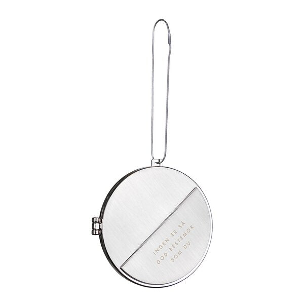 Julepynt medaljong m/fotoramme 7x7 cm bestemor sølv