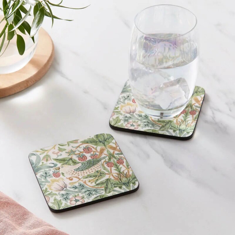 Morris & Co Strawberry Thief glassunderlag 6 stk grønn