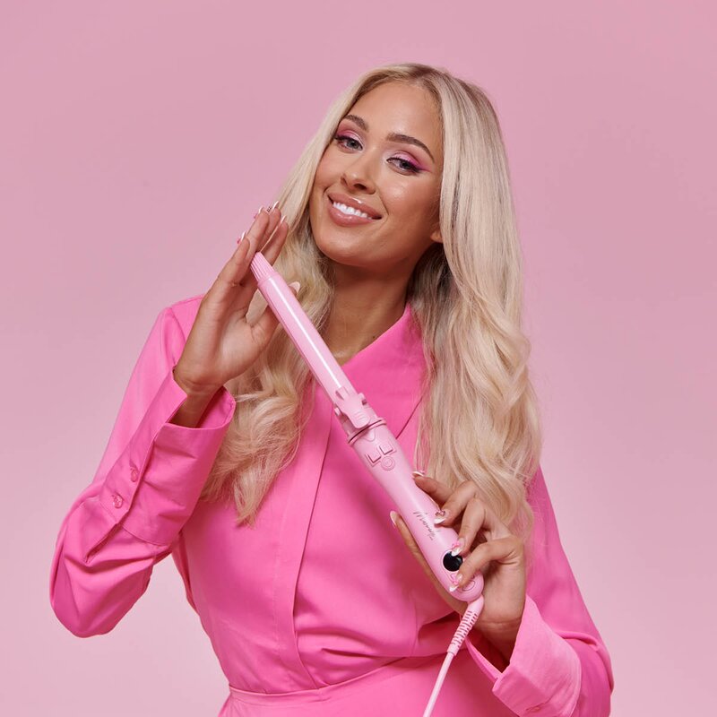 Roterende krølltang 25 mm rosa