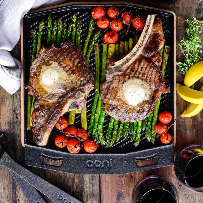 Grizzler tosidig grillplate 32 cm støpejern