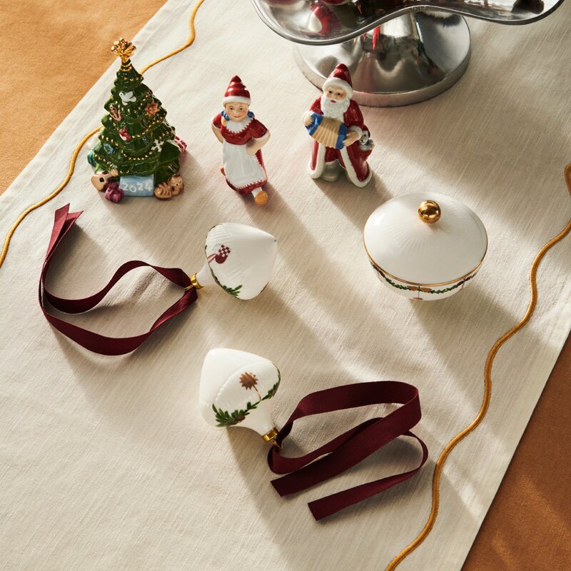 Stjerne Riflet Jul ornament 8,6 cm 2 stk