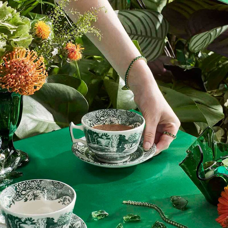 Heritage Green Italian frokostkopp med skål 28 cl