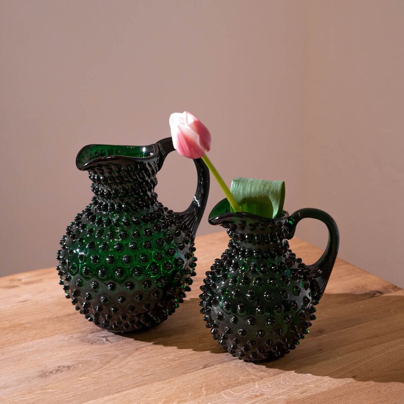 Hobnail karaffel 1L dark green