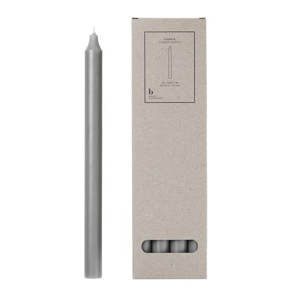 Rustic kronelys med spiss topp 2,1x29 cm rainy day grey