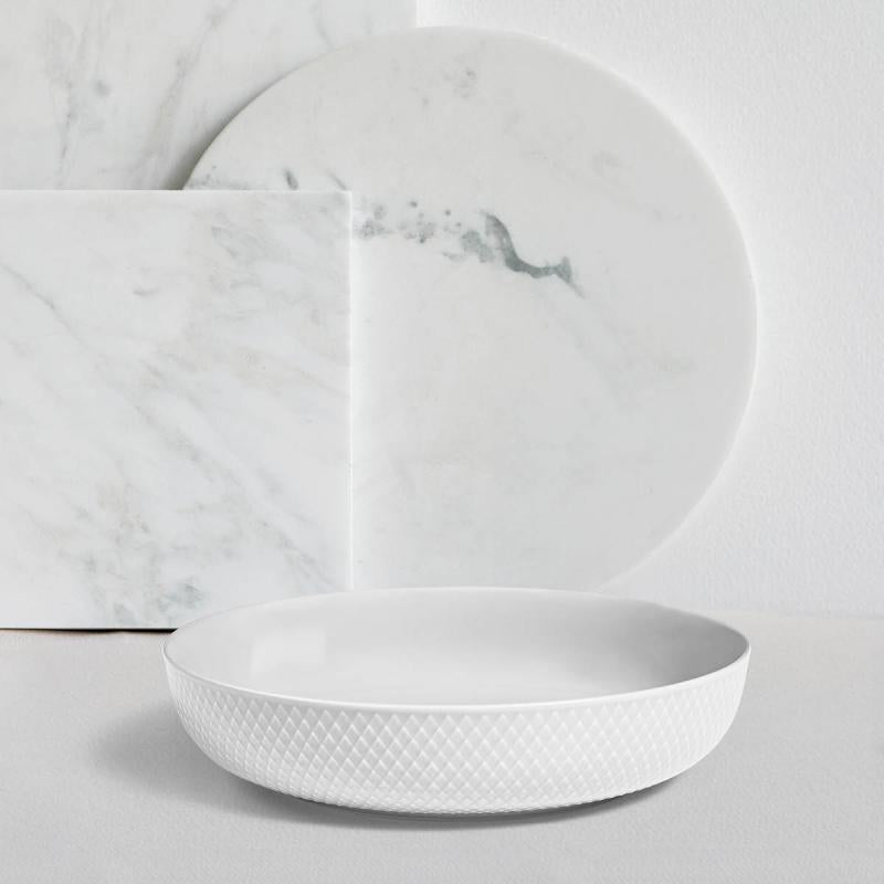 Rhombe serveringsskål 28 cm hvit