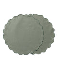 Scallopped dekkebrikke 2 stk 36 cm støvgrønn