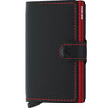 Miniwallet lommebok m/kortholder svart/rød