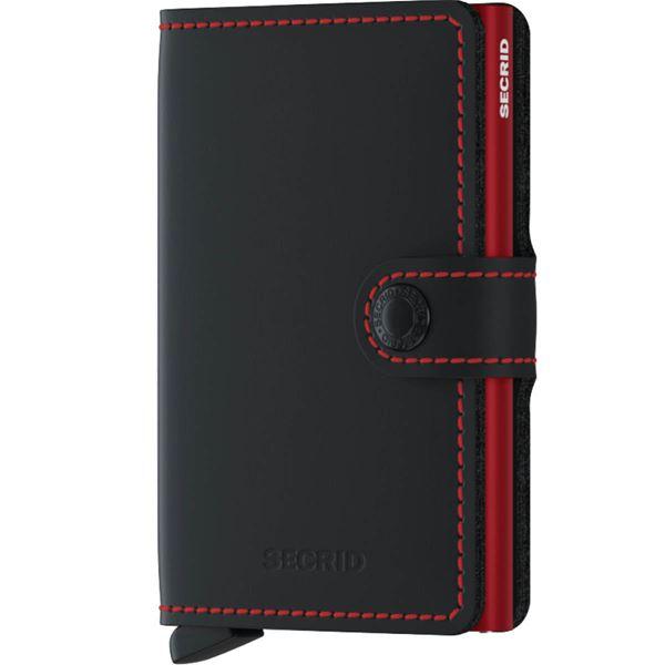 Miniwallet lommebok m/kortholder svart/rød
