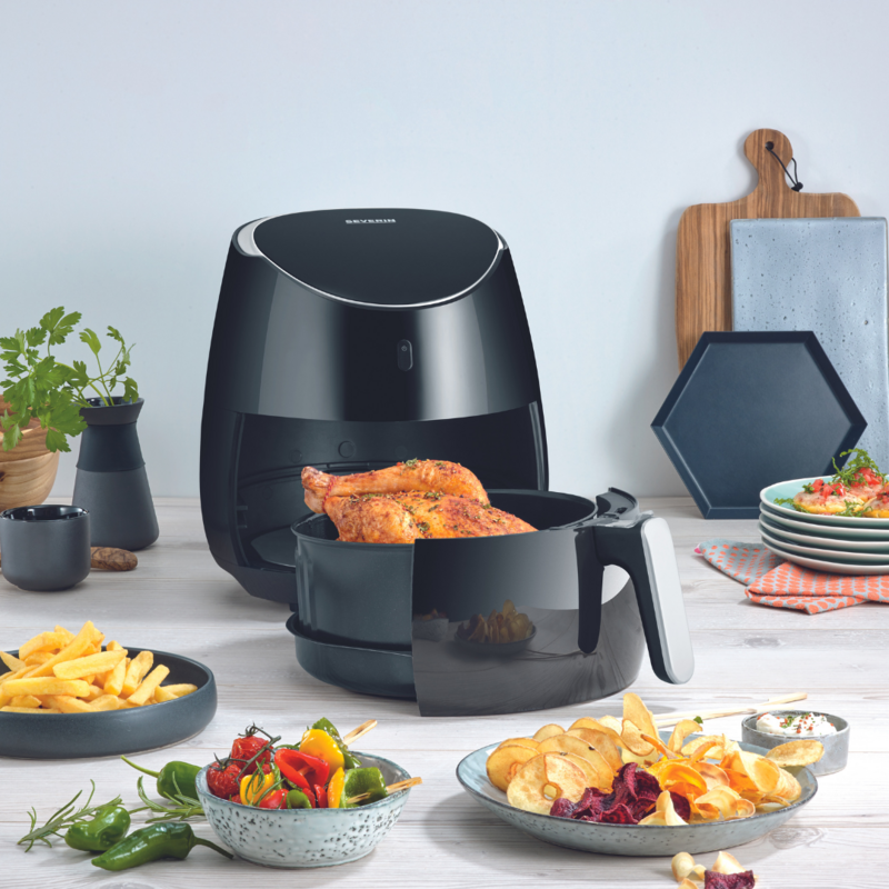 Airfryer 2000W 5L svart/sølv