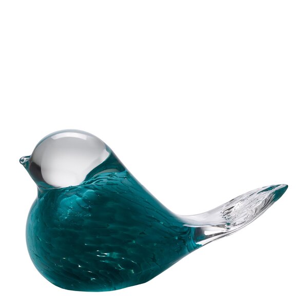 Lucky Bird glassfugl 10 cm turkis