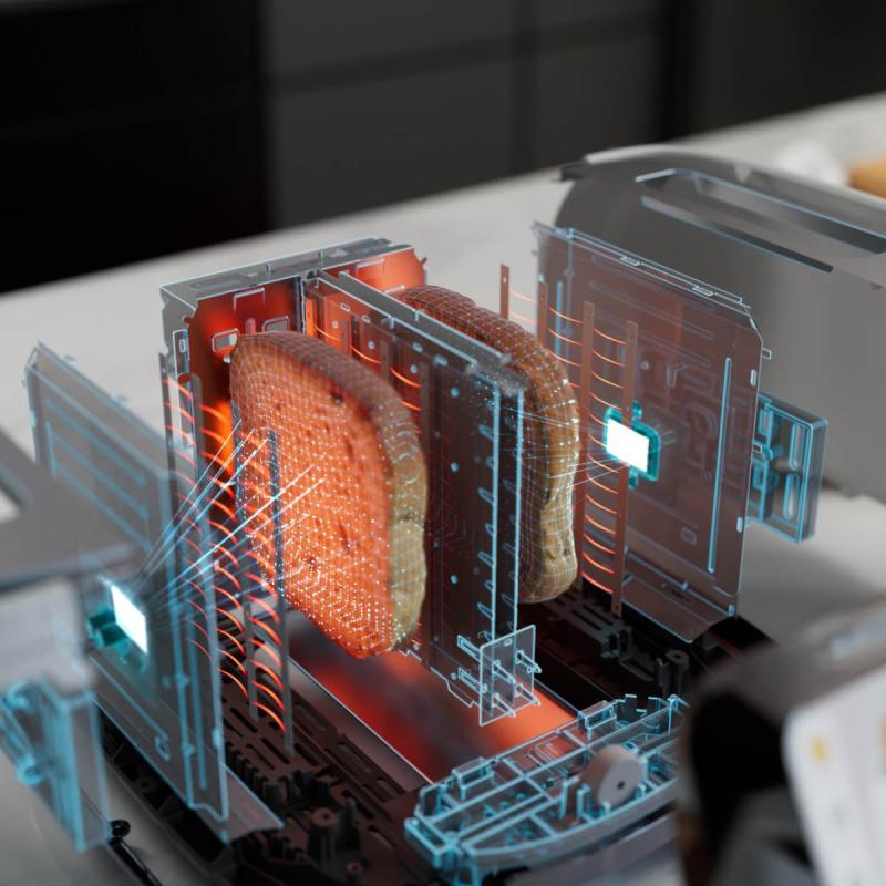 Toasty One digital brødrister 2 skiver hvit