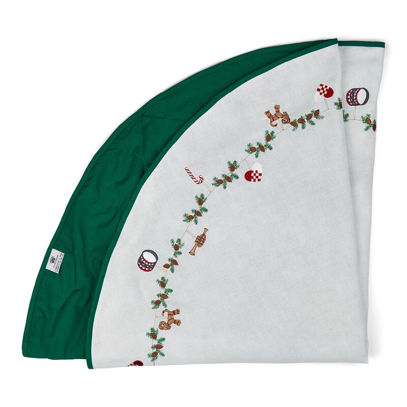 Klassisk brodert juletreteppe 120 cm