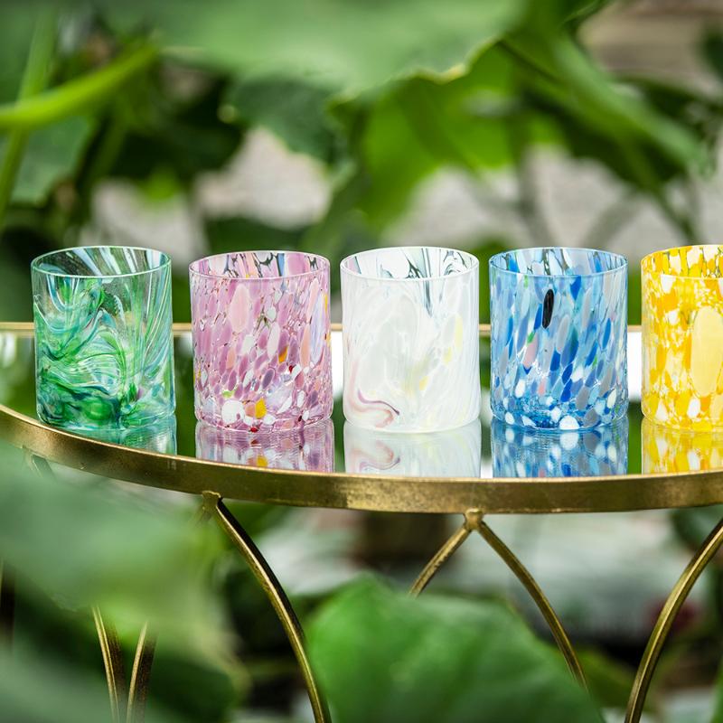 Swirl drikkeglass/lykt 35 cl grønn multi