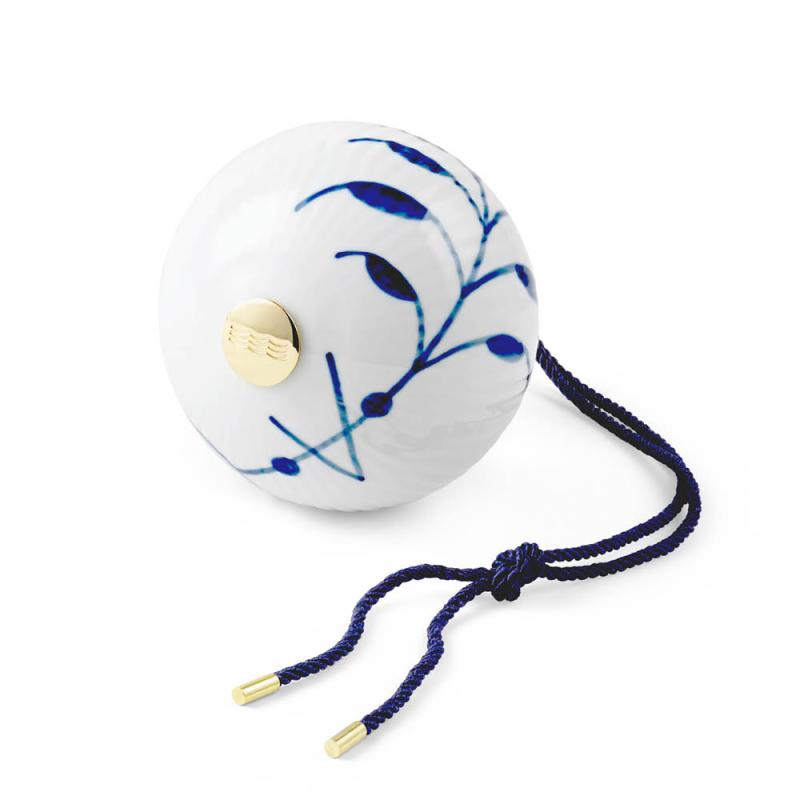 Blå Mega Riflet julekule 9,5 cm deco 1