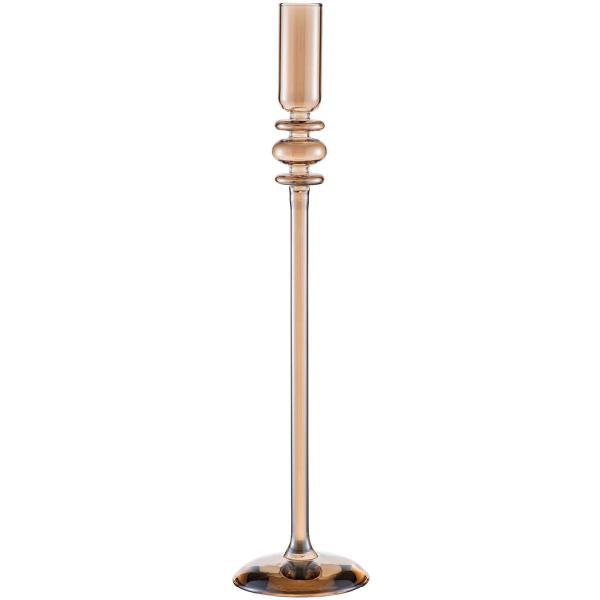 Ornate lysestake 35 cm champagnefarget luster