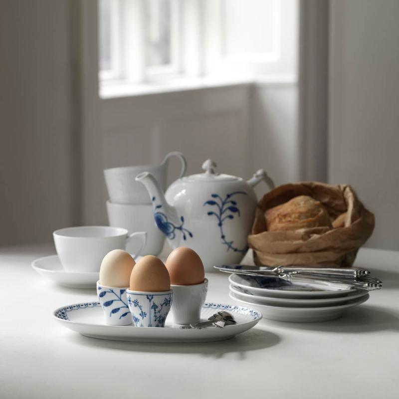 Blå Mega Riflet riflet eggeglass 2 stk