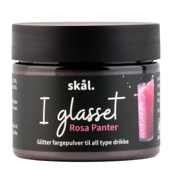 I glasset glitterfarge rosa panter