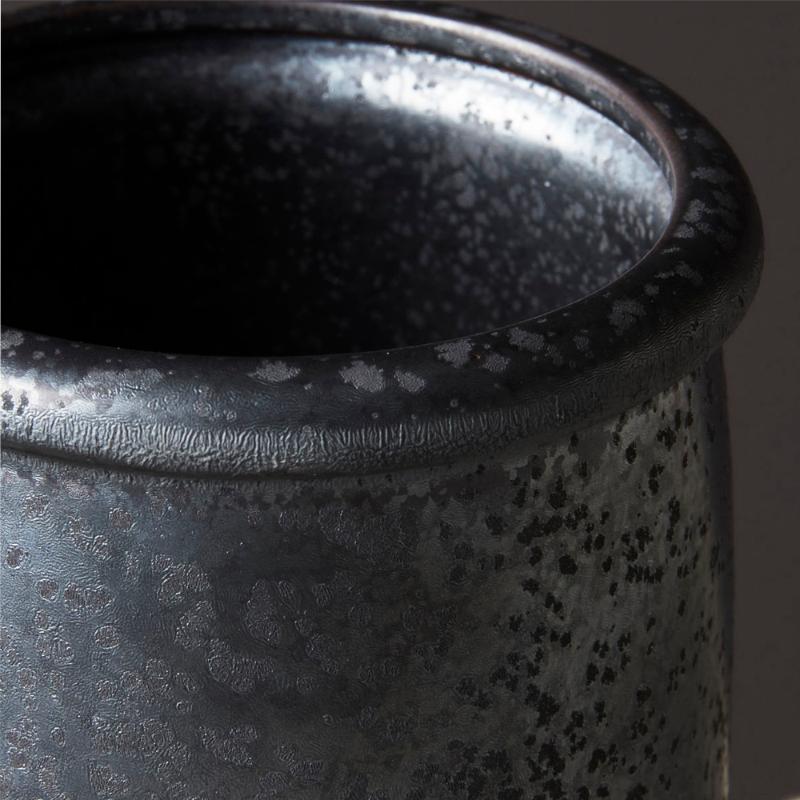 Pion krukke 15x11,5 cm svart/brun