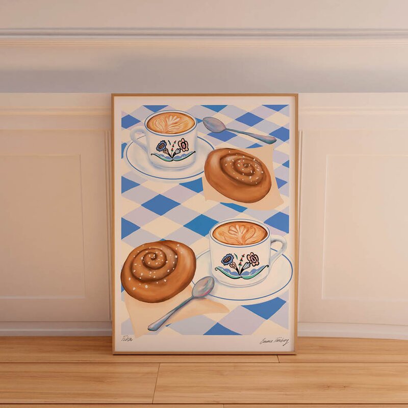 Emma Forsberg poster 50x70 cm fika