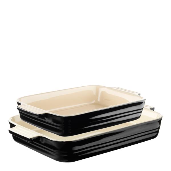 Ildfast formsett stentøy 25+32 cm black