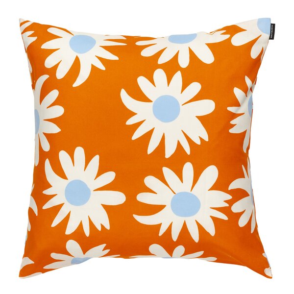 Rakastaa, ei rakastaa putetrekk 50x50 cm oransje/hvit/blå