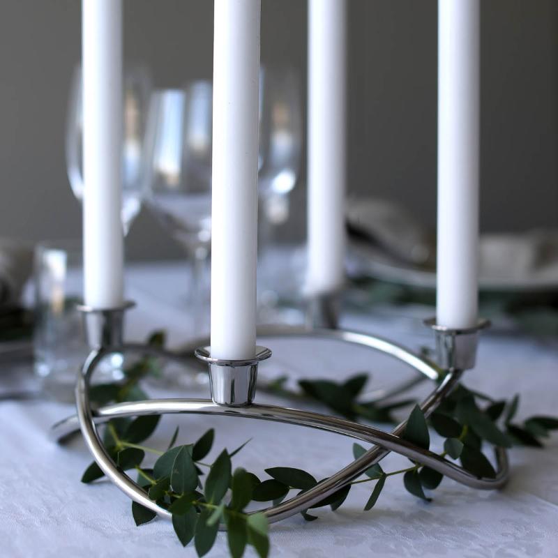 Adventsstake 26 cm sølv blank