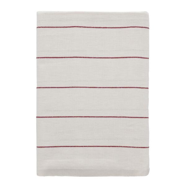 Line duk 140x270 cm offwhite/red