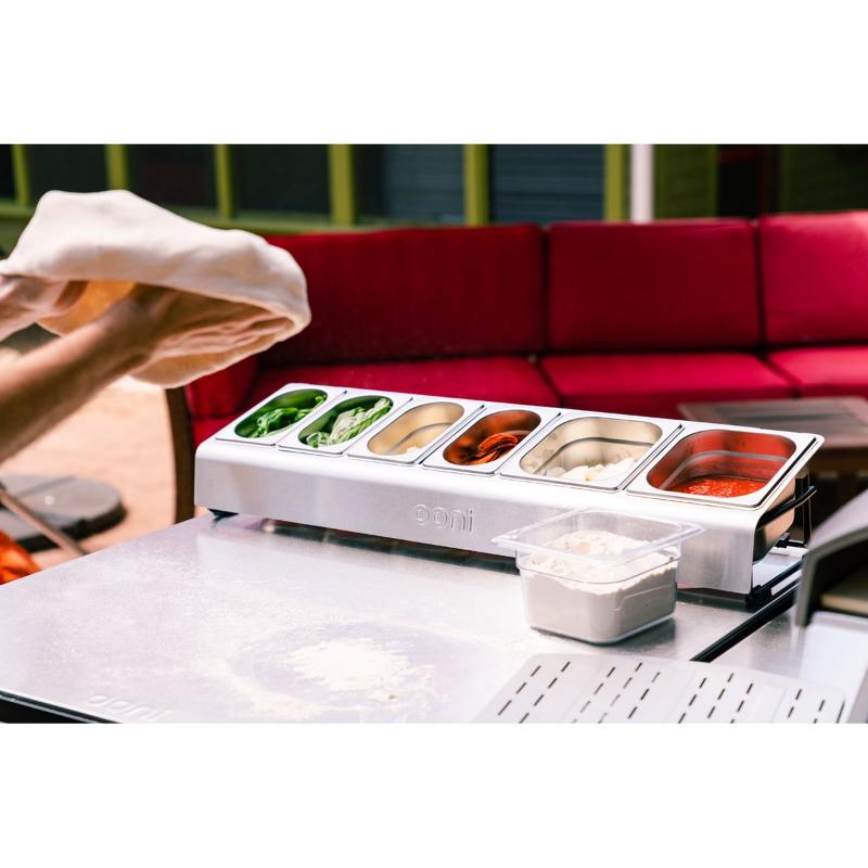 Garnityrstativ pizza topping 7 deler stål