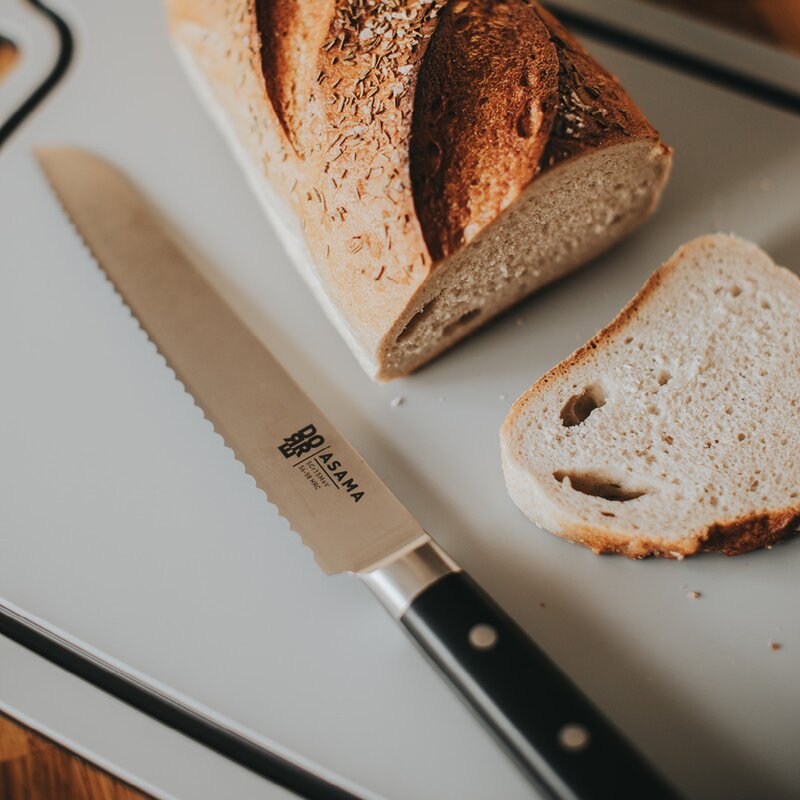 Asama brødkniv 20 cm svart/sølv
