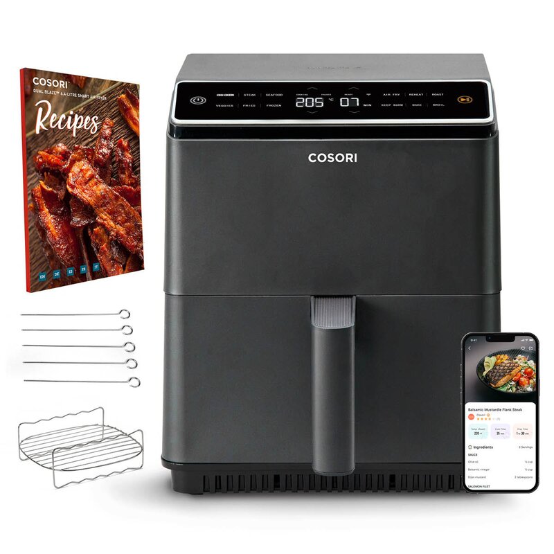 Dual Blaze airfryer 6,4L/2,5 kg mørk grå