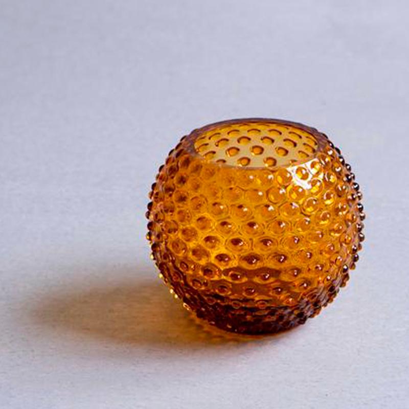 Hobnail vase 18 cm amber