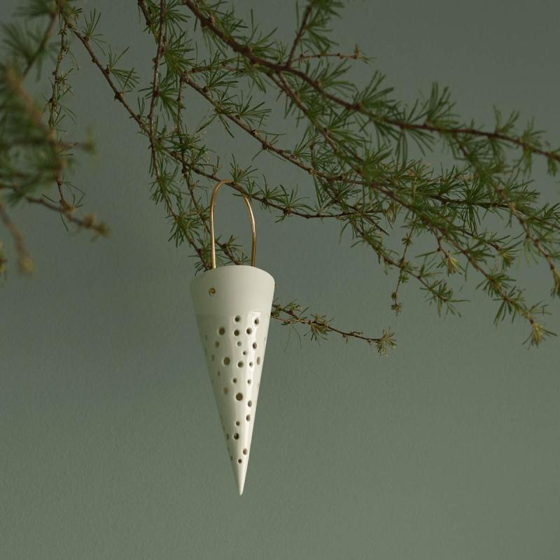 Nobili Julekremmerhus H18,5 cm snøhvit