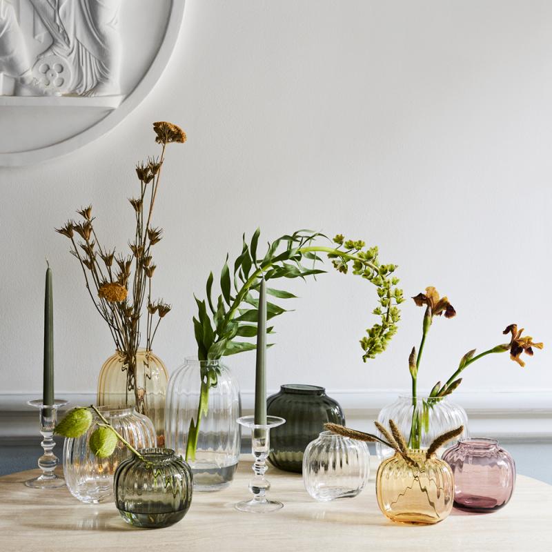 Primula oval vase 17,5 cm smoke