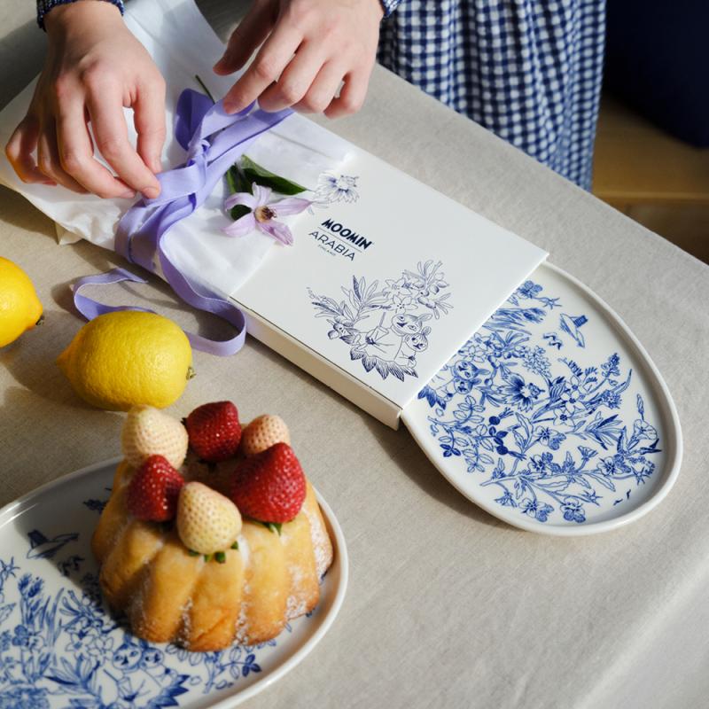 Haru servingsfat 17 cm mummi hvit/blå