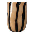 Curt vase 20x20x30 cm beige/svart striper