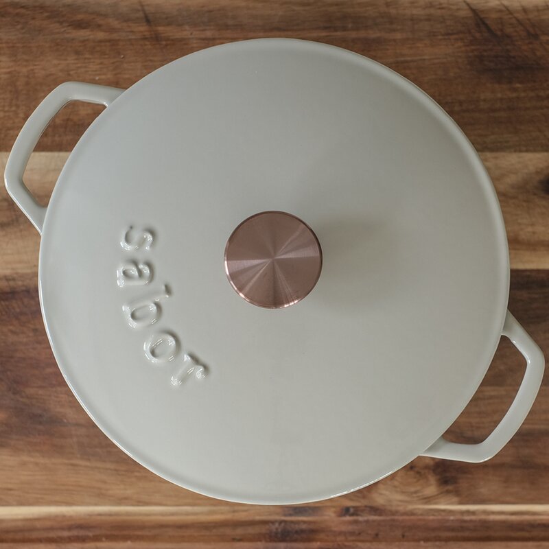 Støpejernsgryte 6,7L warm grey