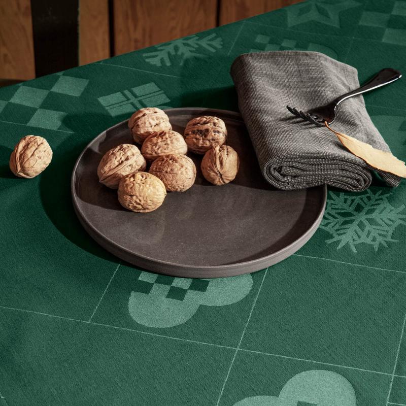 Natale juleduk i damask 150x320 cm grønn