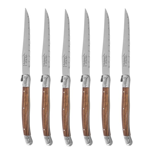 Biffkniver 23 cm 6 stk wood