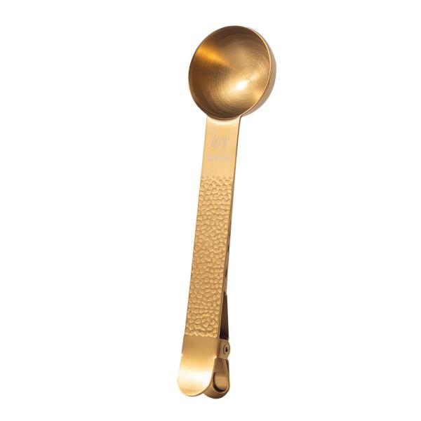 Frost kaffeskje med klemme messing