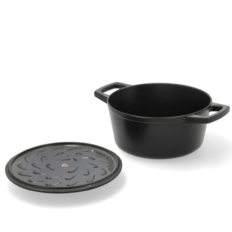Støpejernsgryte 3,6L 22,5 cm svart