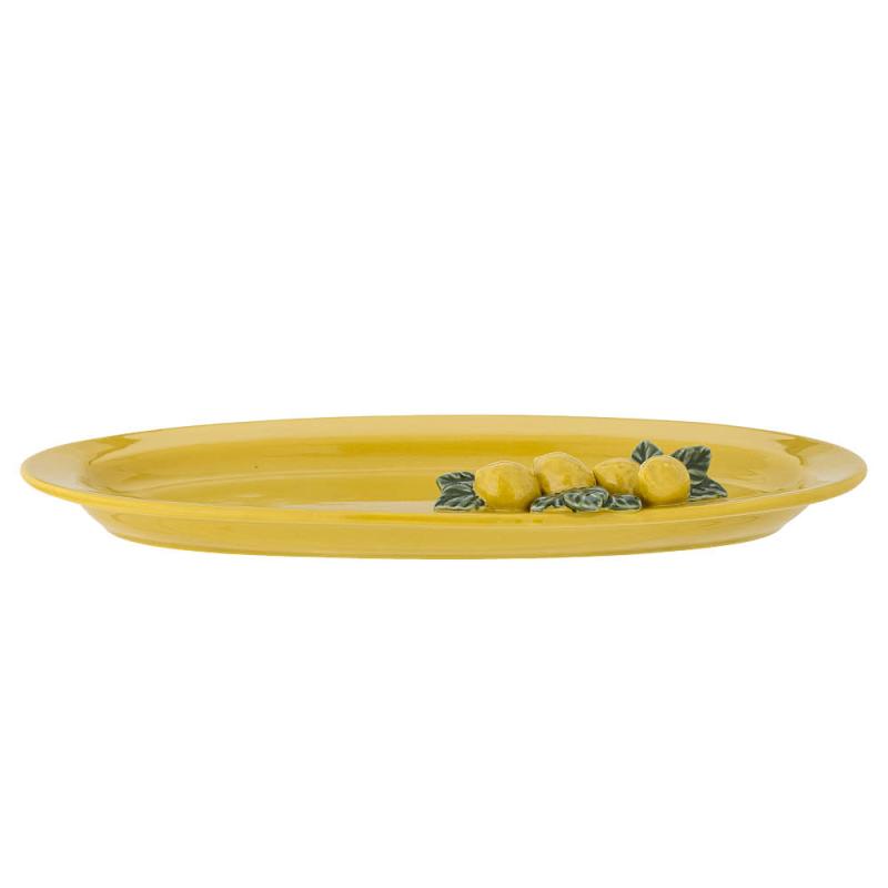 Limone serveringsfat 36x21x5 cm gul