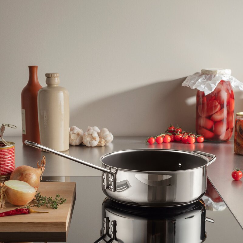 Stainless Steel sautépanne 24 cm keramisk Slip-Let® belegg