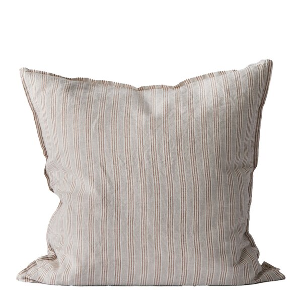 Putetrekk lin 50x50 cm hazelnut stripe
