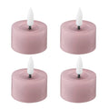 LED telys 4,5x2,5 cm 4 stk pastel rose
