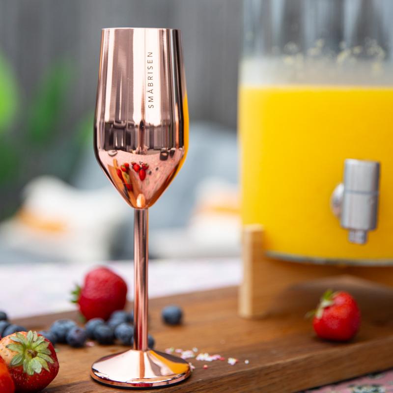 Champagneglass stål SMÅBRISEN 23 cl roségull
